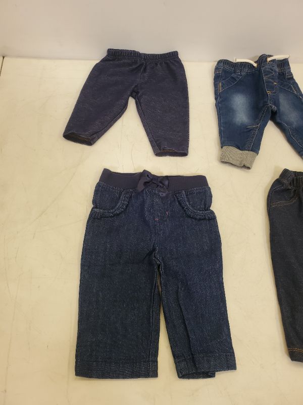 Photo 3 of 4 PIECE BABY JEAN BOTTOMS-  CLOTHING SIZE VARIES (0M-9M)