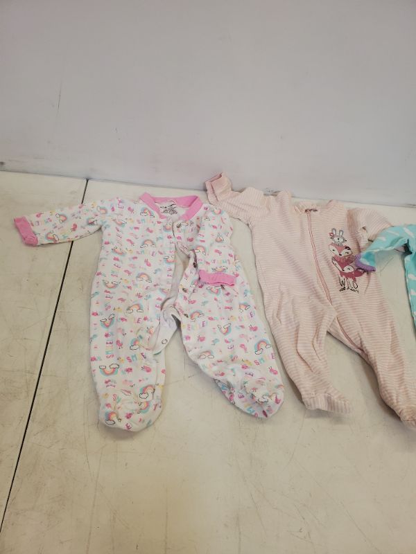 Photo 3 of 3 PIECE  BABY GIRL SLEEPERS LOT-SIZE VARIES  (3M-9M)