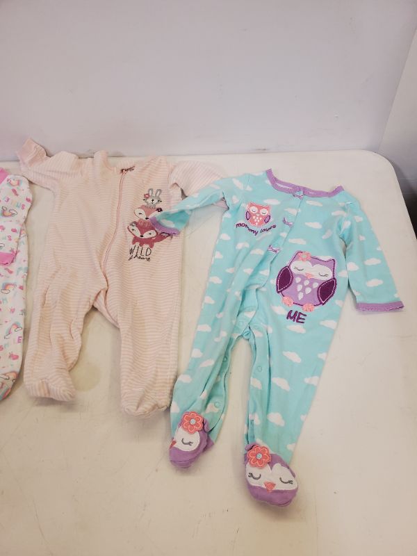 Photo 2 of 3 PIECE  BABY GIRL SLEEPERS LOT-SIZE VARIES  (3M-9M)