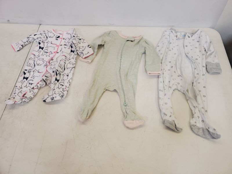 Photo 1 of 3 PIECE  BABY SLEEPERS LOT-SIZE VARIES  (3M-9M)