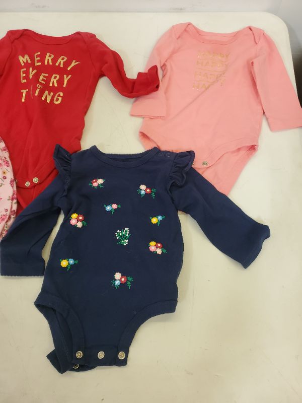 Photo 2 of 5 PIECE  BABY GIRL LONG SLEEVE ONESIES LOT-SIZE VARIES  (3M-9M)