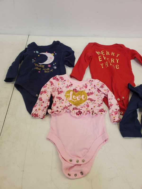 Photo 3 of 5 PIECE  BABY GIRL LONG SLEEVE ONESIES LOT-SIZE VARIES  (3M-9M)