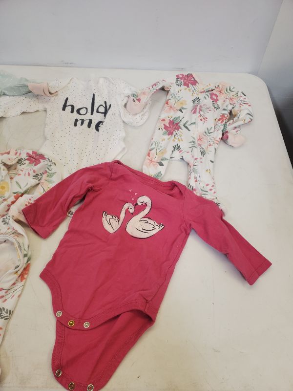 Photo 2 of 5 PIECE  BABY GIRL LONG SLEEVE ONESIES LOT-SIZE VARIES  (3M-9M)