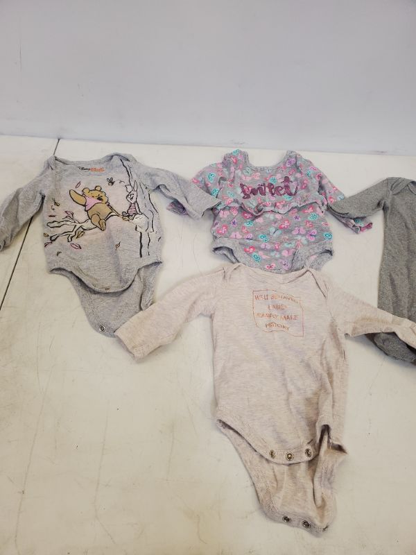Photo 3 of 4 PIECE BABY LONG SLEEVE ONESIES LOT-SIZE VARIES  (3M-9M)