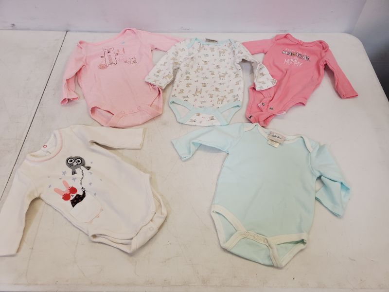 Photo 1 of 5 PIECE BABY GIRL LONG SLEEVE ONESIES LOT-SIZE VARIES  (3M-9M)
