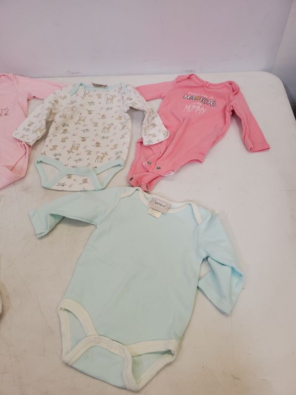 Photo 2 of 5 PIECE BABY GIRL LONG SLEEVE ONESIES LOT-SIZE VARIES  (3M-9M)