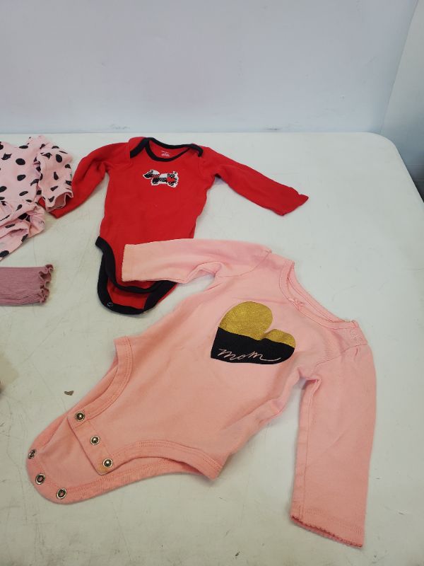 Photo 2 of 4 PIECE  BABY GIRL LONG SLEEVE ONESIES LOT-SIZE VARIES  (3M-9M)