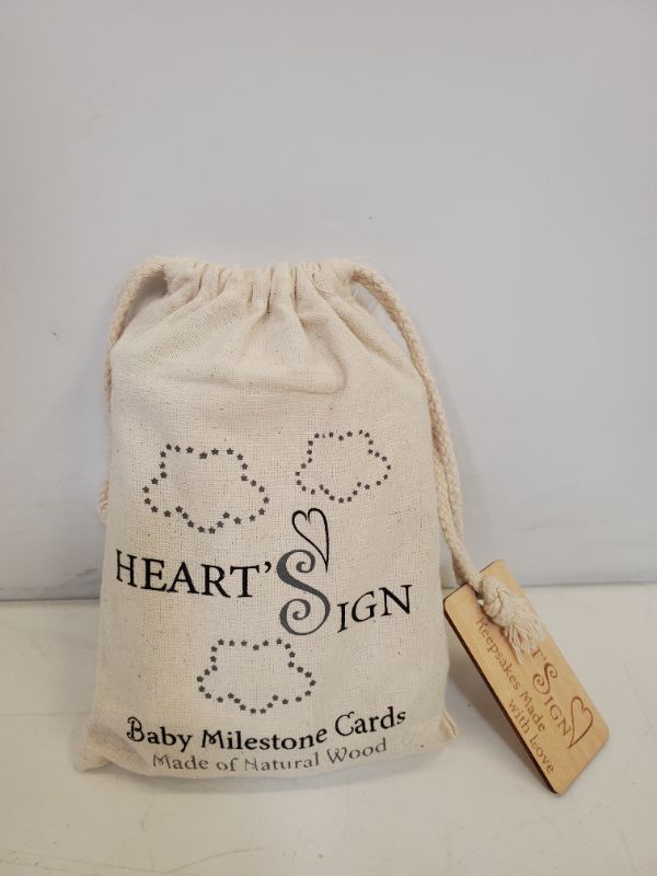 Photo 1 of HEART SIGN - BABY MILESTONE CARDS- MADE OF NATURAL WOOD 