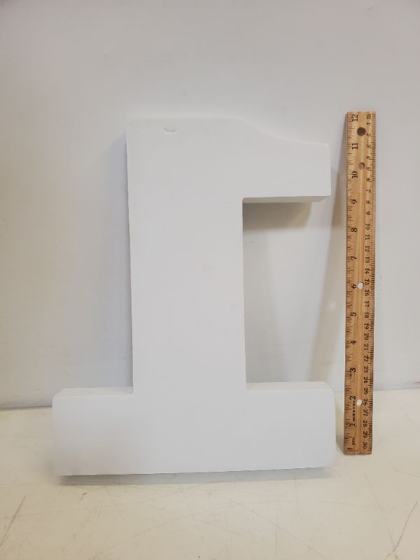 Photo 4 of 12 INCH NUMBER "1" WHITE FOAM LETTER 