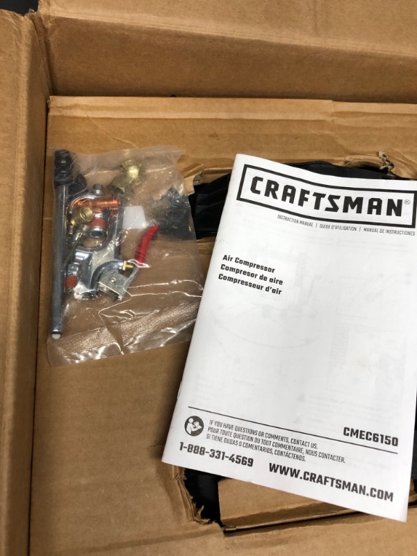 Photo 10 of CRAFTSMAN Air Compressor, 6 Gallon, Pancake, Oil-Free with 13 Piece Accessory Kit (CMEC6150K)