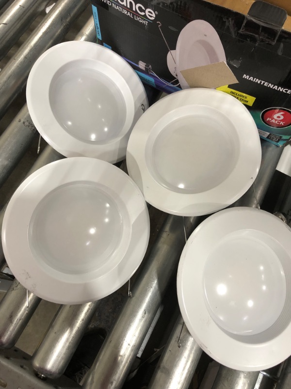 Photo 1 of 4 PACK FEIT Electric Enhance White 5-6 in. W LED Dimmable Recessed Downlight 