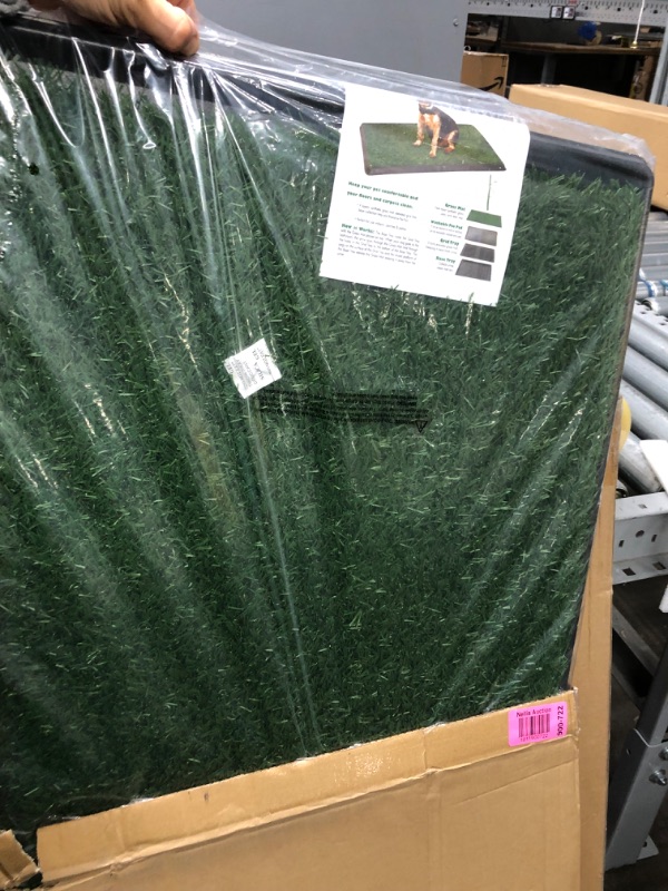 Photo 1 of OLONBIN Dog Grass Pads with Tray Fake Grass for Dogs to Pee On Artificial Potty Grass with Tray for Outdoor-Indoor Litter Box for Puppy Potty Training Collect Pets Pee

