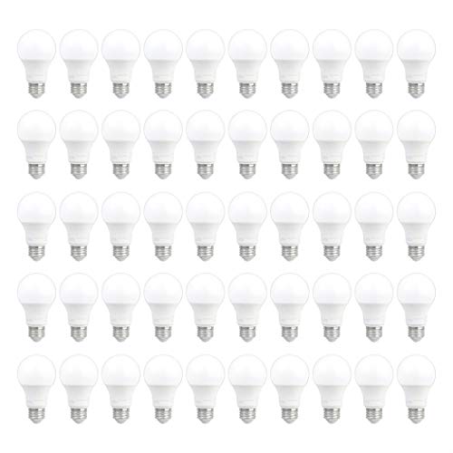 Photo 1 of 50 count - AmazonCommercial 60 Watt Equivalent, 25000 Hours, Dimmable, 800 Lumens, Energy Star and CEC (California) Compliant, E26 Base, A19 LED Light Bulb 