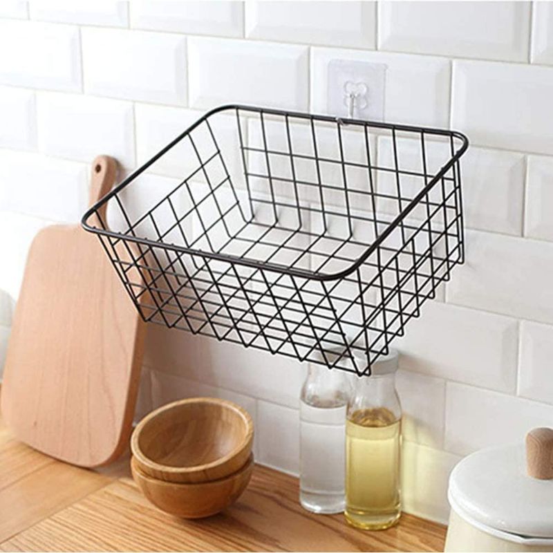 Photo 1 of AIYoo Black Wire Basket, Metal Freezer baskets Storage Bin with Handles for Bathroom,Kitchen,Pantry, Laundry Room, Closets,Freezer, Cabinet - Metal Bin
