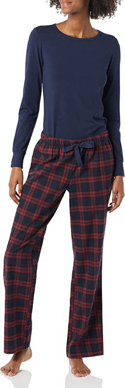 Photo 1 of Amazon Essentials Women's Lightweight Flannel Pant and Long-Sleeve T-Shirt Sleep Set
