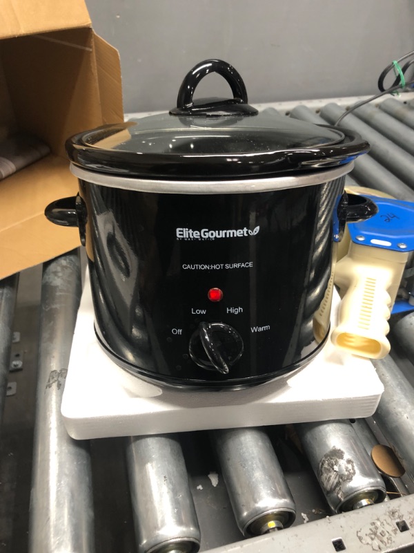 Photo 1 of Elite Gourmet MST-350B# Electric Slow Cooker, Adjustable Temp, Entrees, Sauces, Stews & Dips, Dishwasher Safe Glass Lid & Crock (3 Quart, Black)
