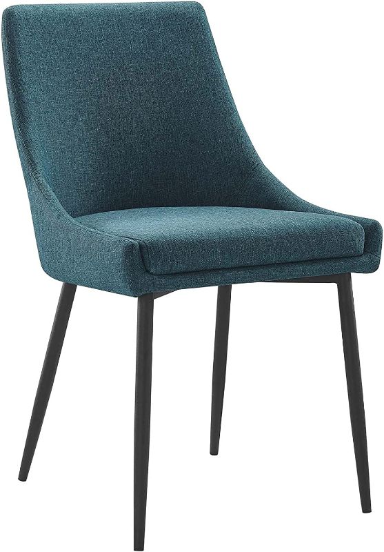 Photo 1 of **SEE COMMENTS**
Modway Viscount Upholstered Fabric Side Dining Chair, Black Teal
