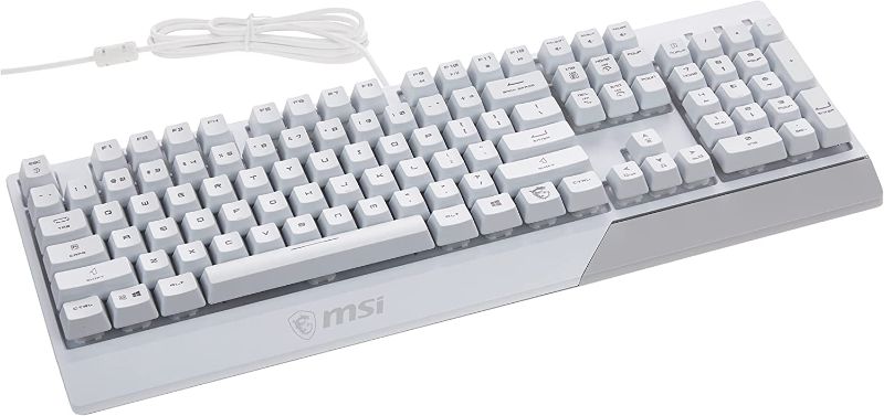 Photo 1 of MSI Vigor Backlit RGB Dedicated Hotkeys Anti-Ghosting Mechanical Feel Gaming Keyboard (Vigor GK30 White US)
