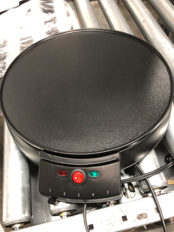 Photo 2 of 12" Griddle & Crepe Maker, Non-Stick Electric Crepe Pan with Batter Spreader and Recipe Guide- Dual Use for Blintzes Eggs Pancakes, Portable, Adjustable Temperature Settings, Holiday Breakfast or Gift
