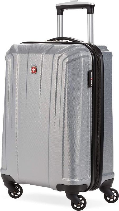 Photo 1 of SwissGear 3750 Hardside Luggage with Spinner Wheels, Silver, Carry-On 20-Inch
