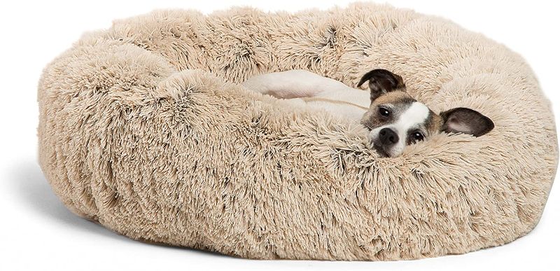 Photo 1 of Best Friends by Sheri The Original Calming Donut Cat and Dog Bed in Shag and Lux Fur, Machine Washable, High Bolster, Multiple Sizes S-XXL