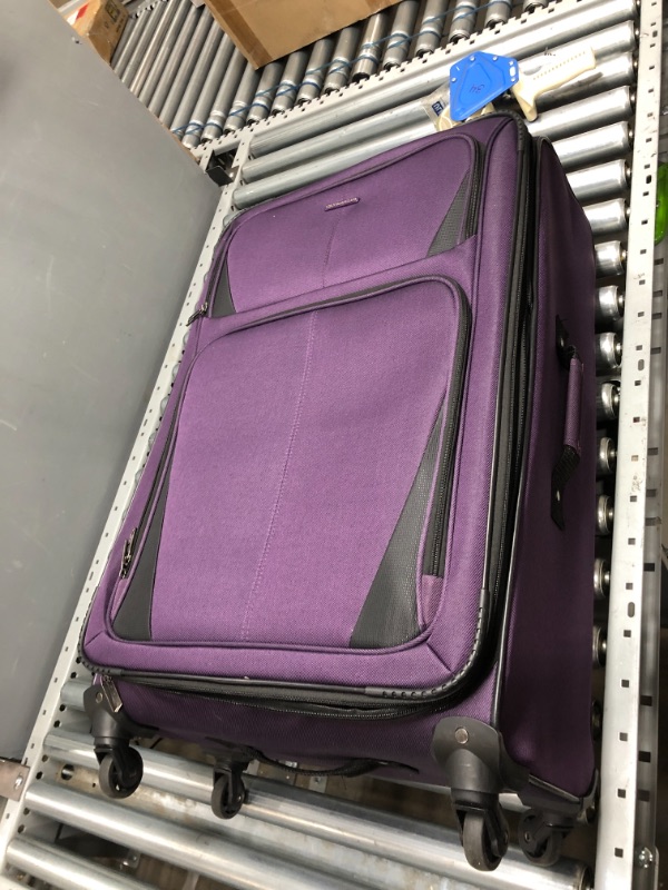 Photo 2 of U.S. Traveler Aviron Bay Expandable Softside Luggage with Spinner Wheels, Purple, 3-Piece Set
