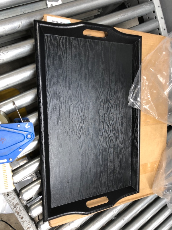 Photo 2 of 25 x 16 Plastic Room Service Tray - Black