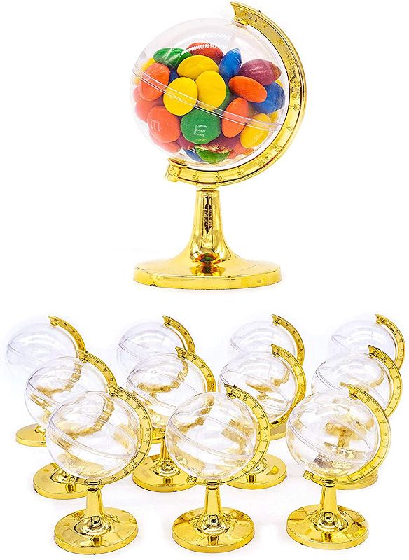 Photo 1 of 24 Pieces Fillable Mini Gold Globe Party Favors (Assembly Required)
