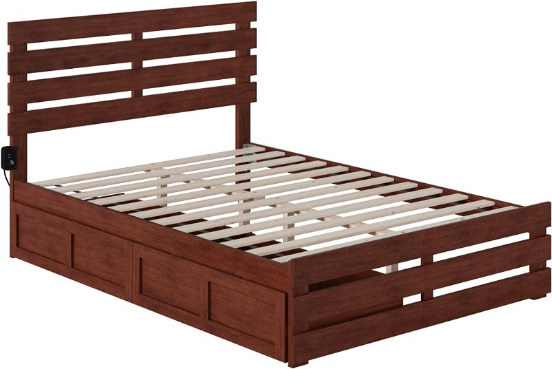 Photo 1 of AFI Oxford Bed with Footboard and USB Turbo Charger with 2 Drawers, TWIN, Walnut
