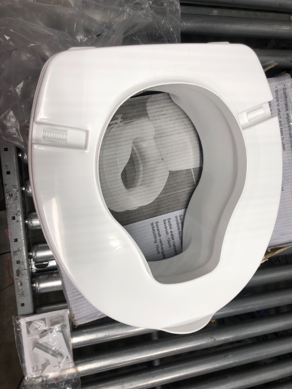 Photo 4 of Sammons Preston-24243 Homecraft Savanah Raised Toilet Seat, 2" High Elevated Toilet Seat Locks Onto Standard Toilets, Portable Assistance Commode Seat with Sturdy Brackets, Medical Aid for Elderly, Disabled, Limited Mobility - White 2" Seat