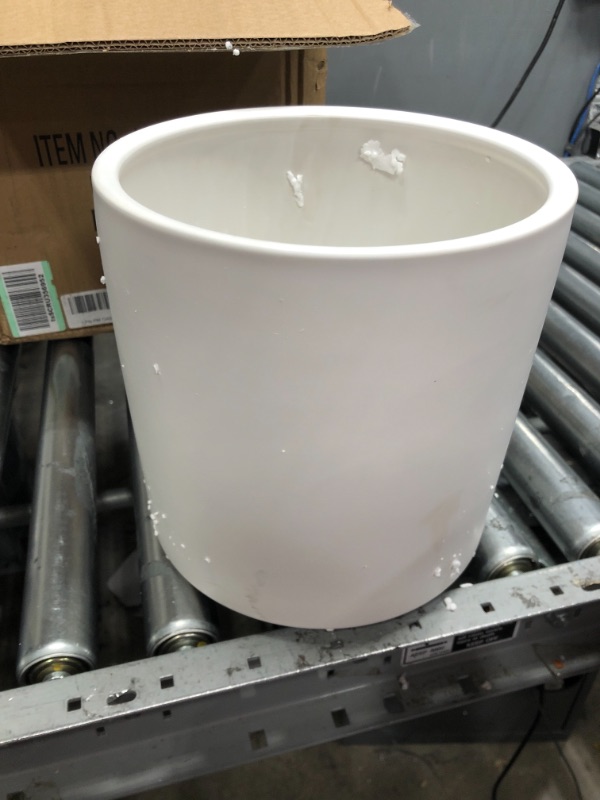 Photo 2 of SONGMICS Ceramic Plant Pot, 10-Inch Planter, Flower Pot with Drainage Hole and Removable Plug, White ULCF001WT White 10”Dia. x 10”H
