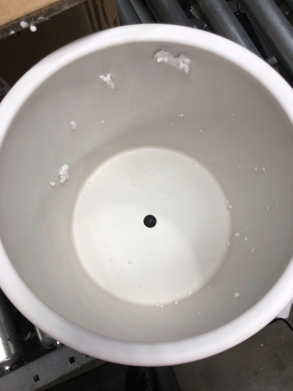 Photo 3 of SONGMICS Ceramic Plant Pot, 10-Inch Planter, Flower Pot with Drainage Hole and Removable Plug, White ULCF001WT White 10”Dia. x 10”H