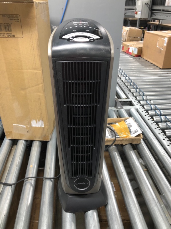 Photo 2 of Lasko Oscillating Ceramic Tower Space Heater for Home with Adjustable Thermostat, Timer and Remote Control, 22.5 Inches, Grey/Black, 1500W, 751320