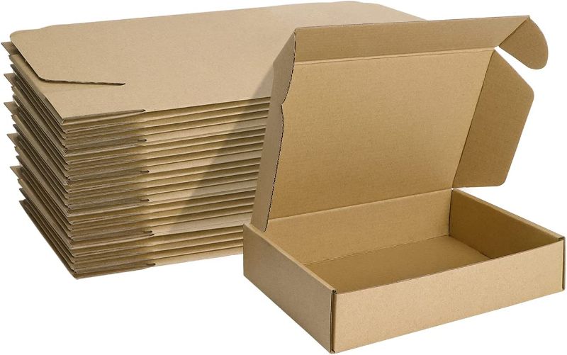 Photo 1 of 9x6x2 Inches Shipping Boxes Pack of 25, Small Corrugated Cardboard Box for Mailing Packing Literature Mailer