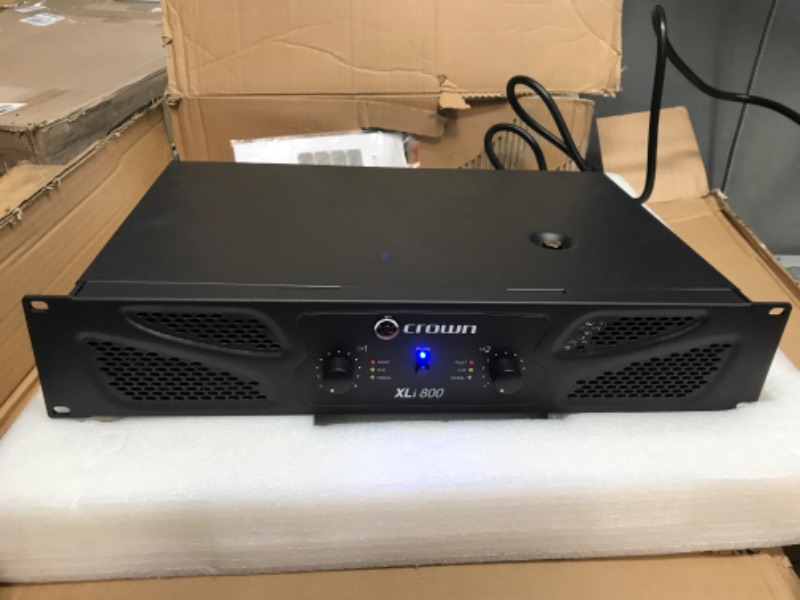 Photo 2 of Crown Pro XLi800 600w 2 Channel DJ/PA Power Amplifier Professional Amp XLI 800 