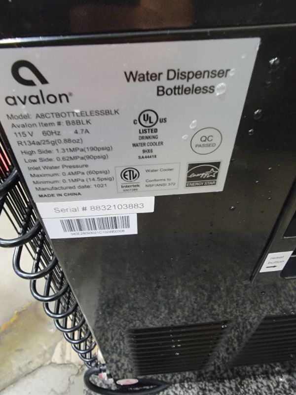 Photo 4 of Avalon B8BLK Countertop Touchless Bottleless Water Cooler-2 Stage Water Filters and Installation Kit Included, NSF Certified, UL Approved, Black