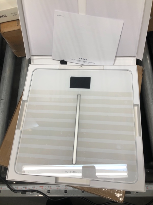 Photo 3 of Withings Body Cardio – Premium Wi-Fi Body Composition Smart Scale, Tracks Heart Health, Vascular Age, BMI, Fat, Muscle & Bone Mass, Water %, Digital Bathroom Scale with App Sync via Bluetooth or Wi-Fi Body White