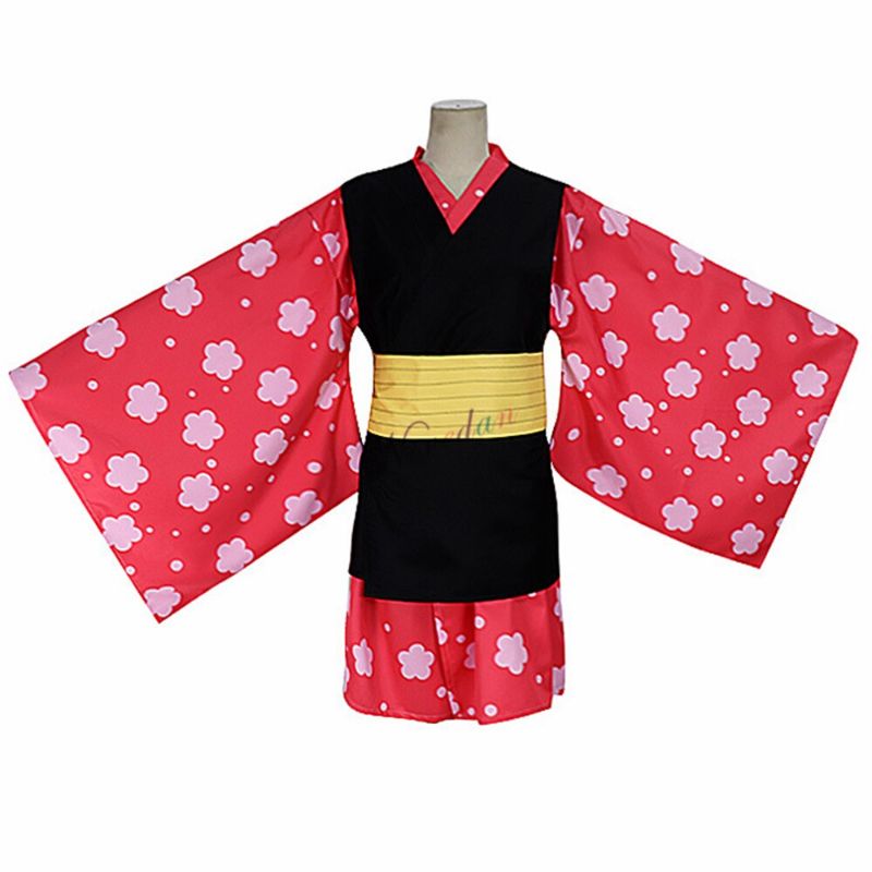 Photo 1 of BENJUNC Anime Demon Slayer Children's Cosplay Costumes Makomo Nezuko Kimono Uniform Halloween Costume Full Set