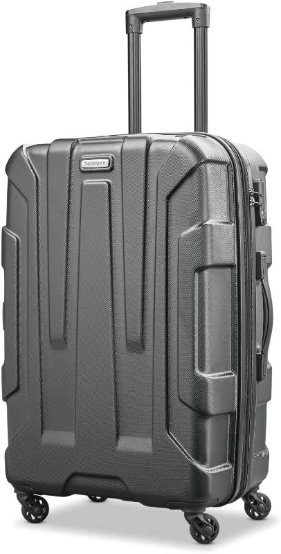 Photo 1 of Samsonite Centric Hardside Expandable Luggage with Spinner Wheels, Black, Checked-Medium 24-Inch
