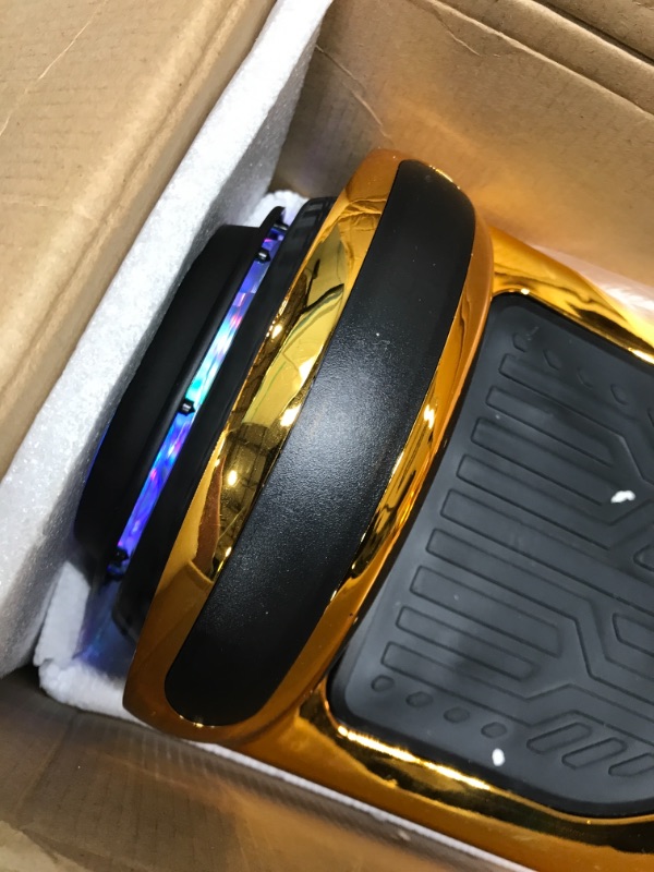 Photo 3 of ***SEE NOTE*** TPS Power Sports Electric Hoverboard Self Balancing Scooter for Kids and Adults Hover Board with 6.5" Wheels Built-in Bluetooth Speaker Bright LED Lights UL2272 Certified Chrome Gold