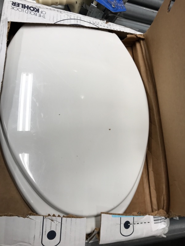 Photo 1 of **Missing Hardware**Kohler Brevia Elongated Toilet Seat With Quick-Release Hinges' White