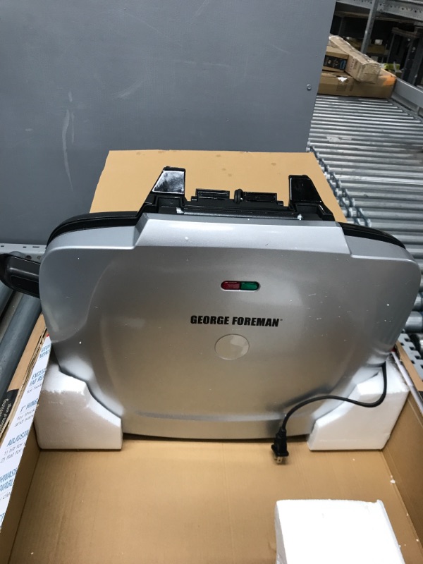 Photo 2 of *Nonfunctional* George Foreman 9-Serving Basic Plate Electric Grill and Panini Press, 144-Square-Inch, Platinum, GR2144P