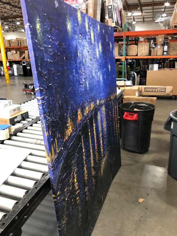 Photo 9 of 6 ft. Tall Double Sided Works of Van Gogh Canvas Room Divider - Irises/Starry Night Over Rhone
