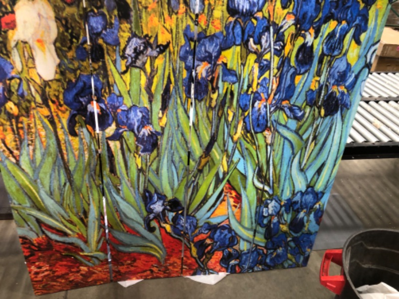 Photo 5 of 6 ft. Tall Double Sided Works of Van Gogh Canvas Room Divider - Irises/Starry Night Over Rhone
