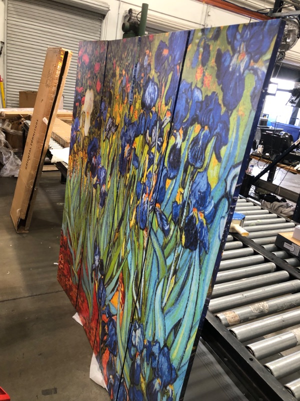 Photo 4 of 6 ft. Tall Double Sided Works of Van Gogh Canvas Room Divider - Irises/Starry Night Over Rhone
