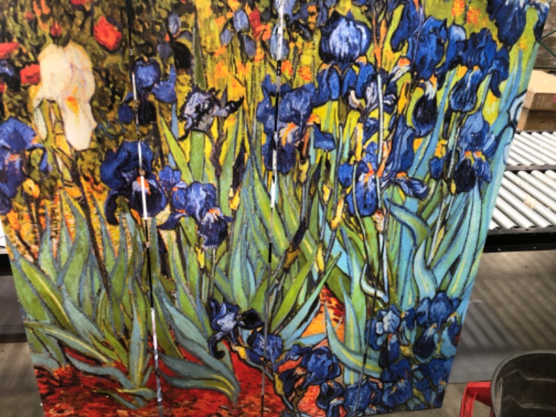 Photo 7 of 6 ft. Tall Double Sided Works of Van Gogh Canvas Room Divider - Irises/Starry Night Over Rhone
