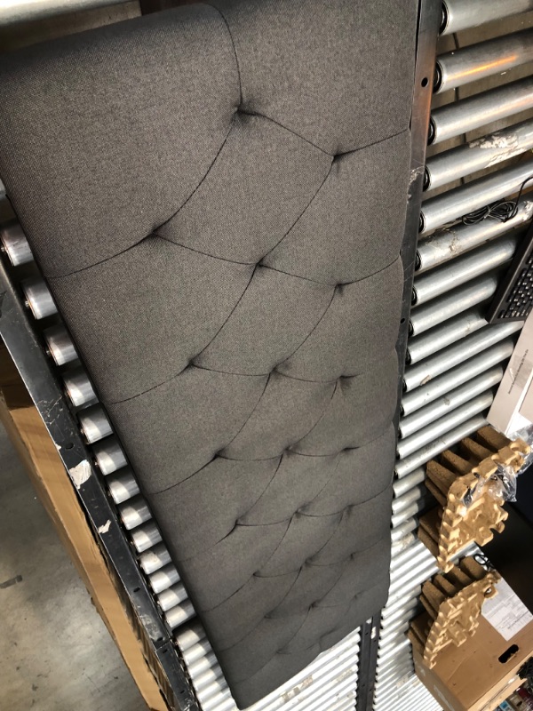 Photo 3 of **missing hardware**
Lucid Mid-Rise Diamond Tufted Upholstered Charcoal Headboard- Attach Frame- Wall Mount- Headboard Only – Queen Queen Diamond Tufting Charcoal