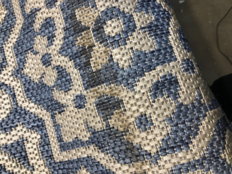 Photo 5 of **used, needs cleaning**
Nicole Miller New York Patio Country Danica Transitional Geometric Indoor/Outdoor Area Rug, Blue/Grey, 5'2"x7'2" 5'2"x7'2" Rectangle Blue/Grey