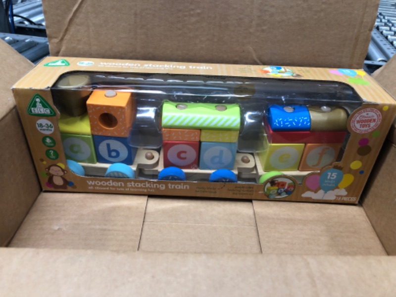 Photo 1 of Early Learning Centre Wooden Stacking Train, Hand Eye Coordination, Problem Solving, Toys for Ages 18-36 Months, Amazon Exclusive, by Just Play