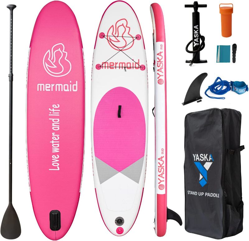 Photo 1 of 10'6'' Inflatable Stand Up Paddle Board,Sup Paddle Board with All Premium SUP Accessories & Adjustable Paddle,Fin, Leash, Hand Pump, Backpack
